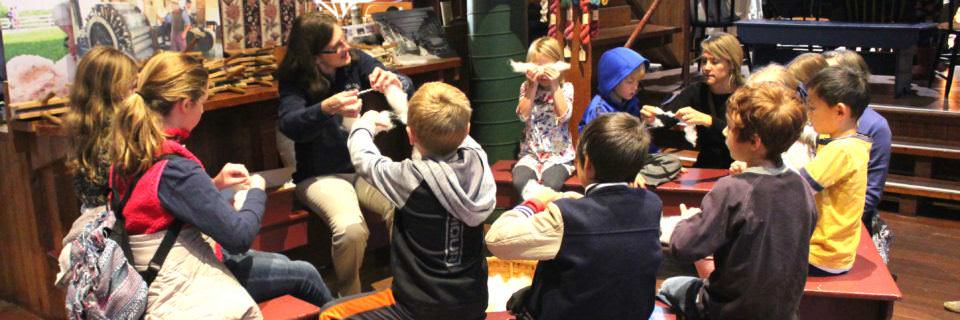 Homeschoolers participate in a hands-on workshop