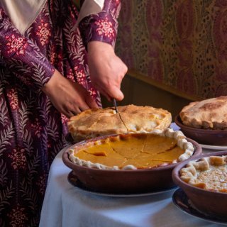 Several pies on a table