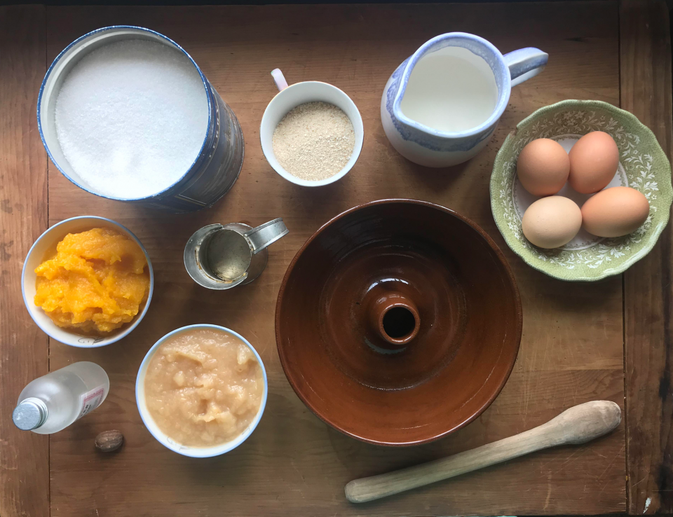 ingredients for squash pudding