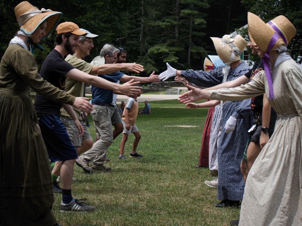 Dancers performing on the Common